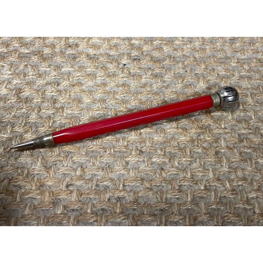 Vintage Bell System Telephone Rotary Dial Pencil Red & Silver 5.25"